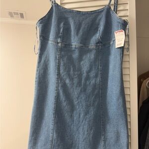 Denim Spaghetti Strap Dress